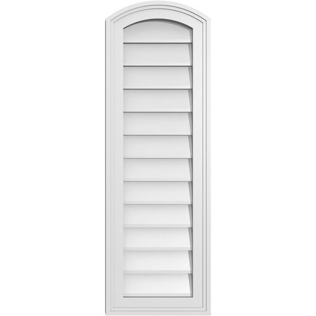 Ekena Millwork Arch Top Surface Mount PVC Gable Vent: Functional, w/ 2"W x 1-1/2"P Brickmould Frame, 12"W x 36"H GVPAR12X3602SF